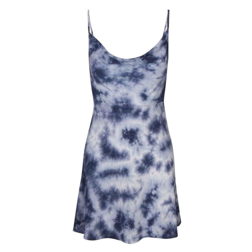 Realisation Par The Montague Blue Tie Dye Silk Cowl Mini Slip Dress Size Small